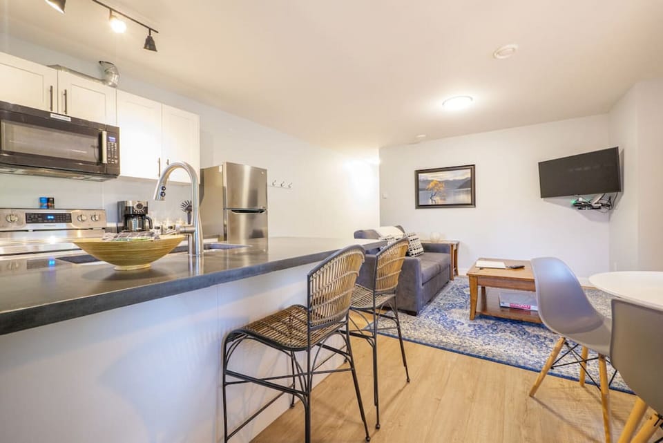 Spacious Living Room with Apple TV