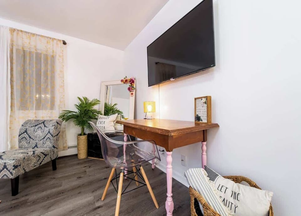 Cute  little computer area in the living room