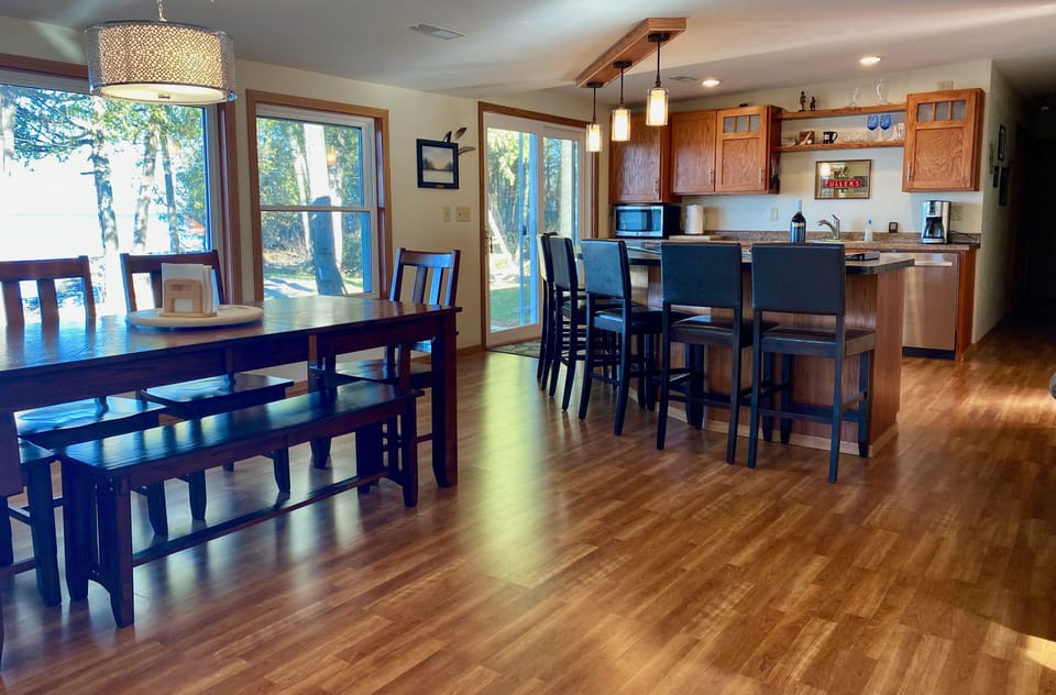 Dining and kitchen with ample seating and  unbeatable views
