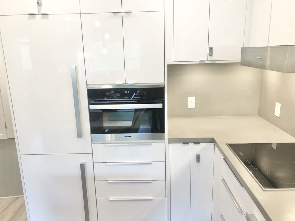 Miele unique convection oven/microwave and induction cooktop.
