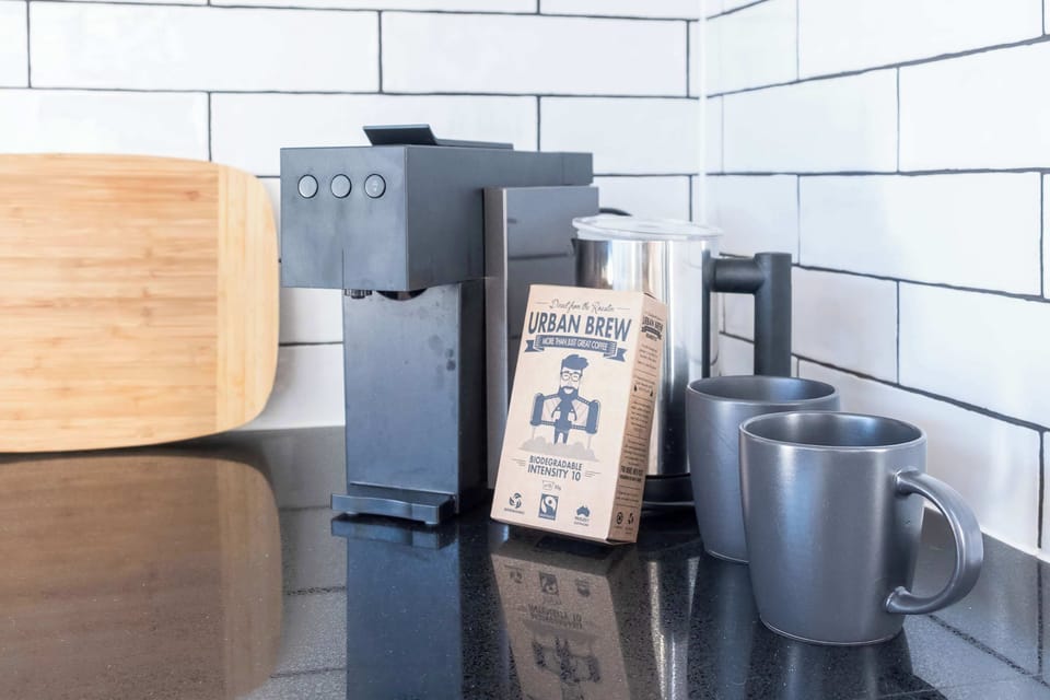 The property has a Nespresso machine and pods for your use.