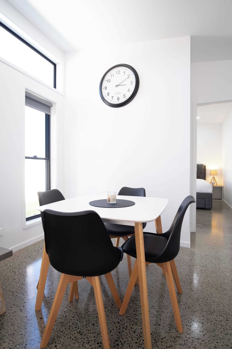 A small table with seats for four is included in the granny flat.