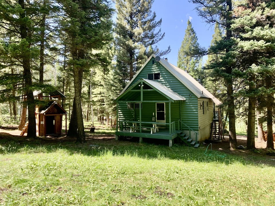 Enjoy the open space in the back yard of the cabin.
