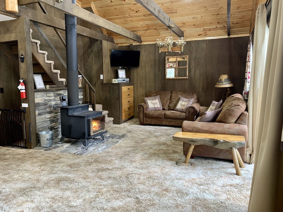 Cozy up for a good movie anytime of year and a warm fire in those colder months!