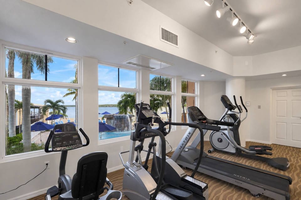 Even your daily workout comes with a view—get moving while overlooking the pool and beautiful waters of Estero Bay.