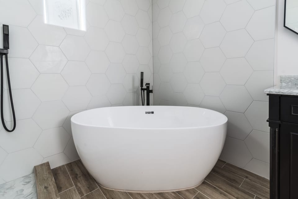 Stand alone tub upstairs