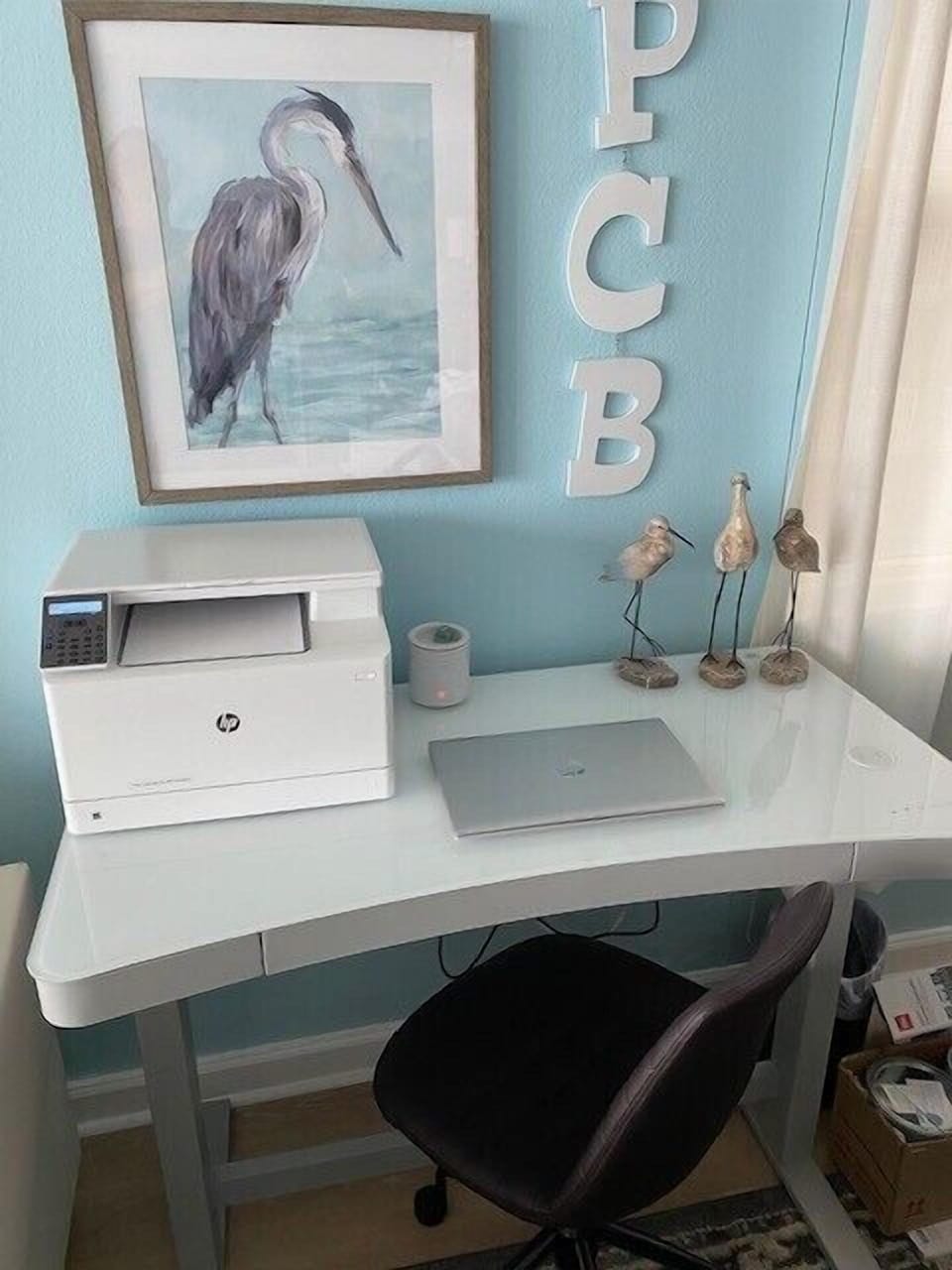Desk with Laser-Jet Printer