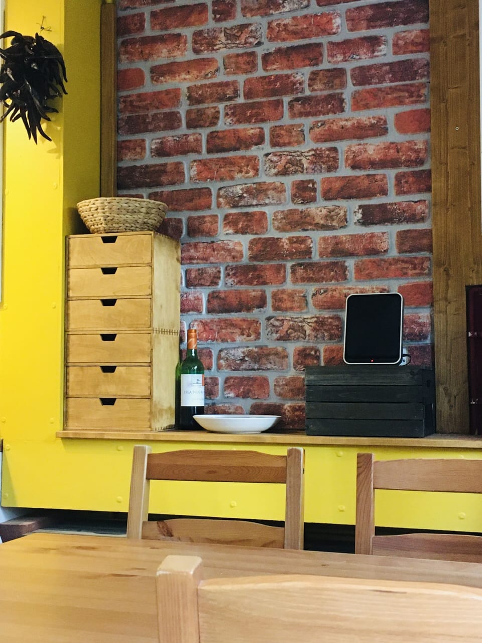 Dining area - table, next to window, seats four