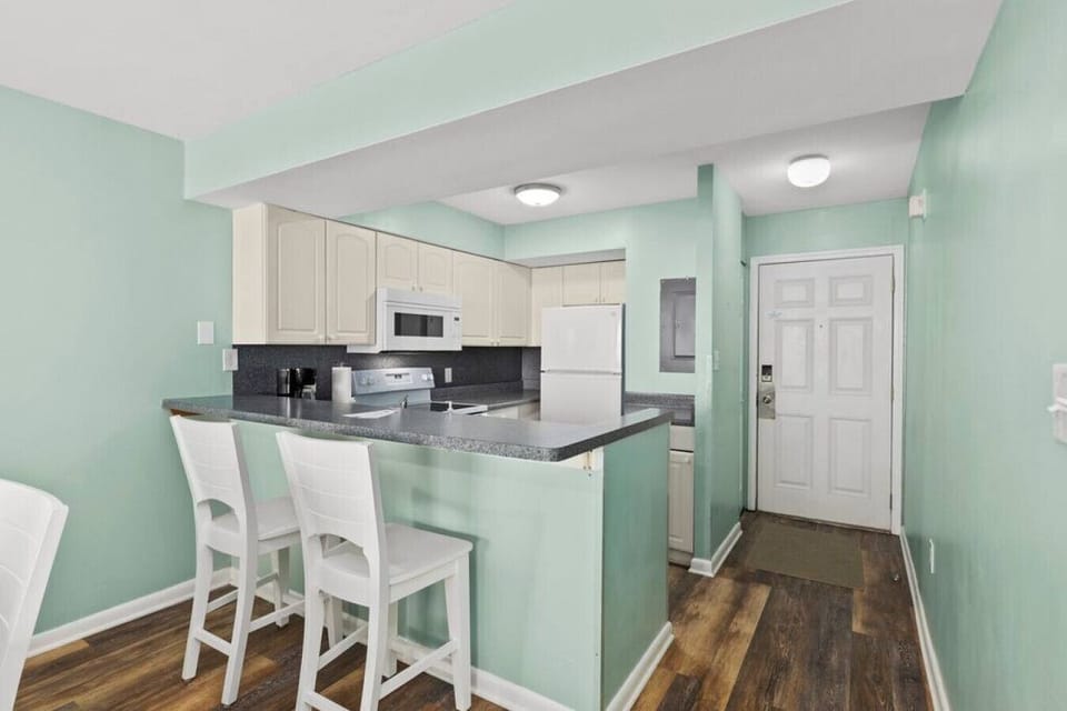 Kitchen with barstools