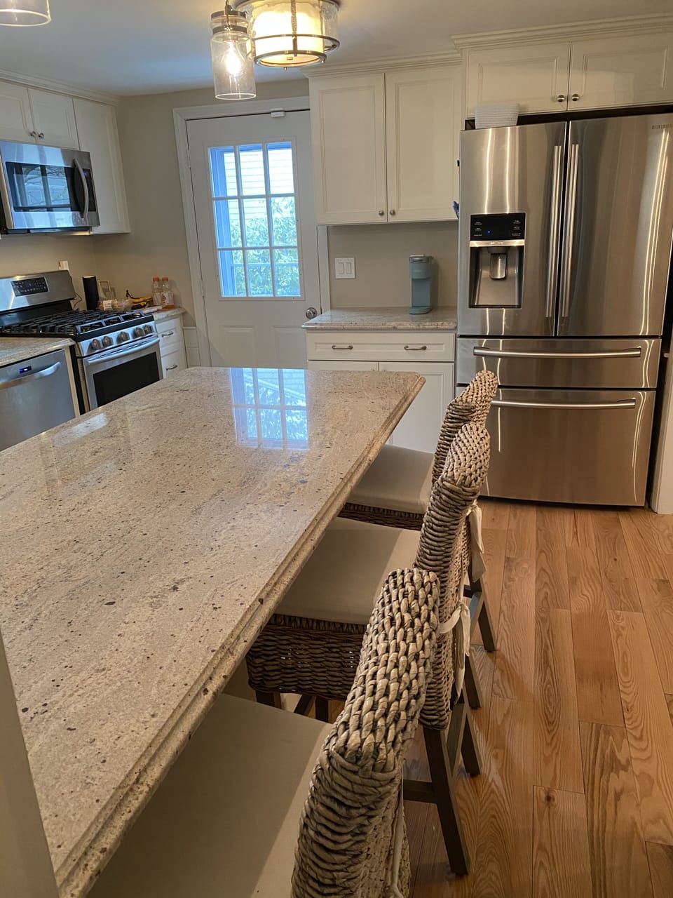 Sun filled Kitchen with island