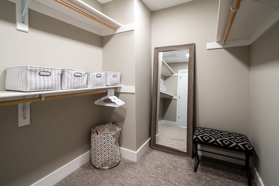 Walk in closet in the master.