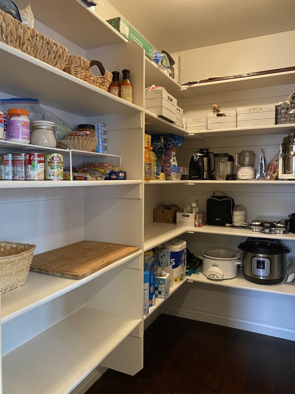 Panty space for your dry goods has many small appliances