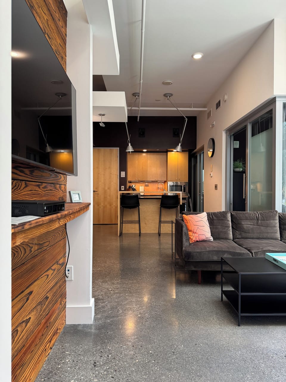 High ceilings emphasize the spaciousness of this condo.