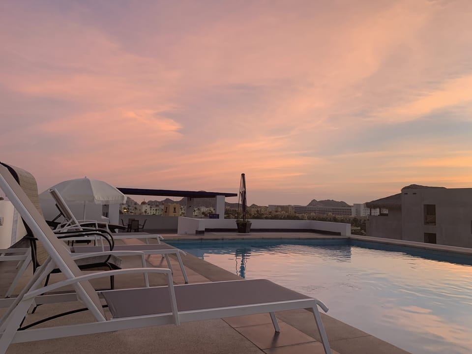 Pool one floor above condo