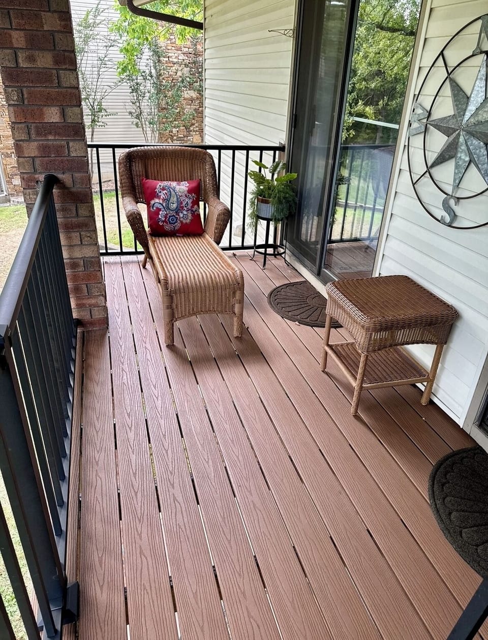 Back deck accessible from living room and master bedroom