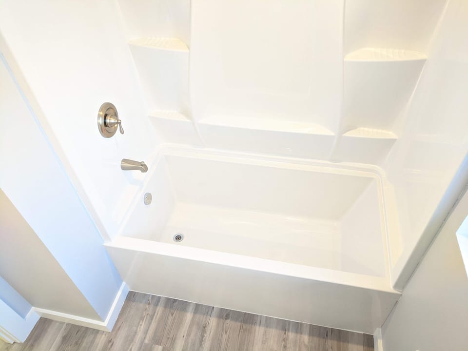 Large soaking tub and shower combo