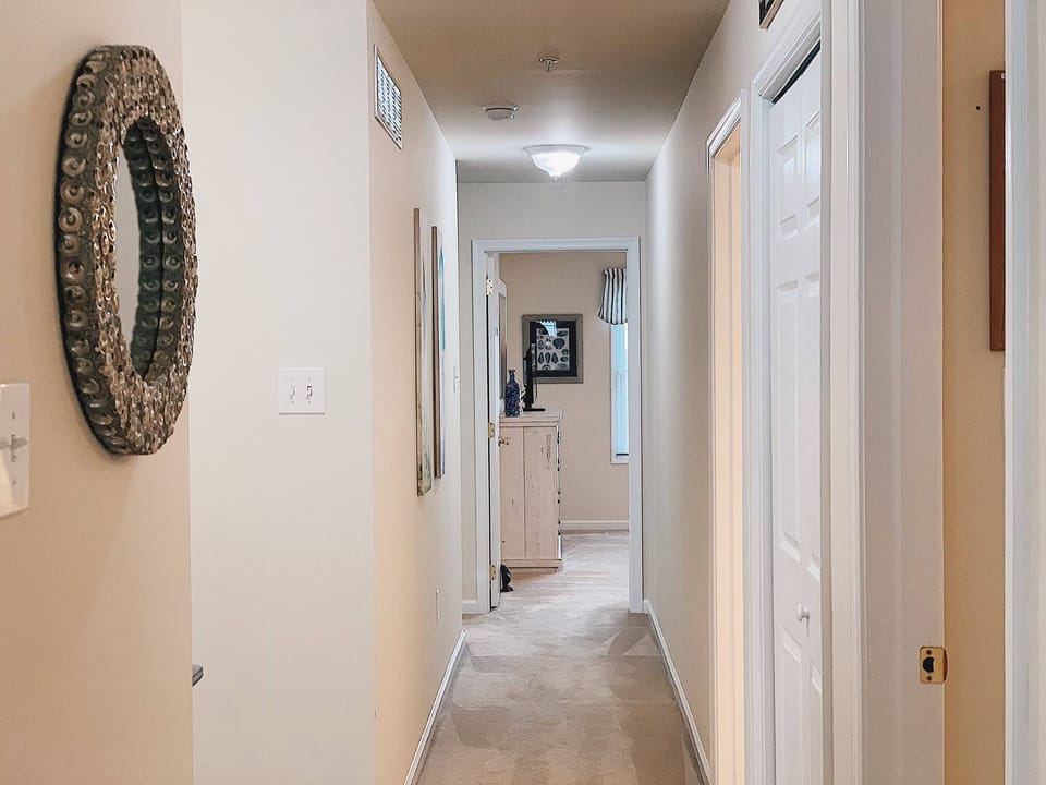 hallway to utility room, public bathroom and bedrooms - hallway to utility room, public bathroom and bedrooms