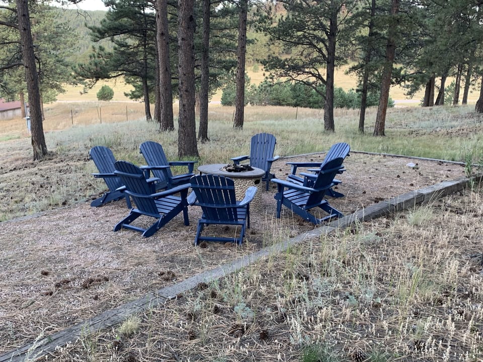 Propane fire pit for relaxing.