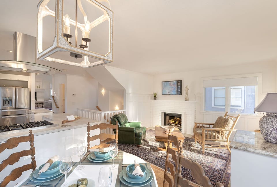 Dining and Sitting Room with Fireplace