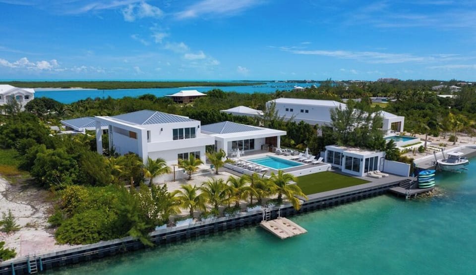 The stunning view of the Sand and Sea Villa overlooking the canal. 