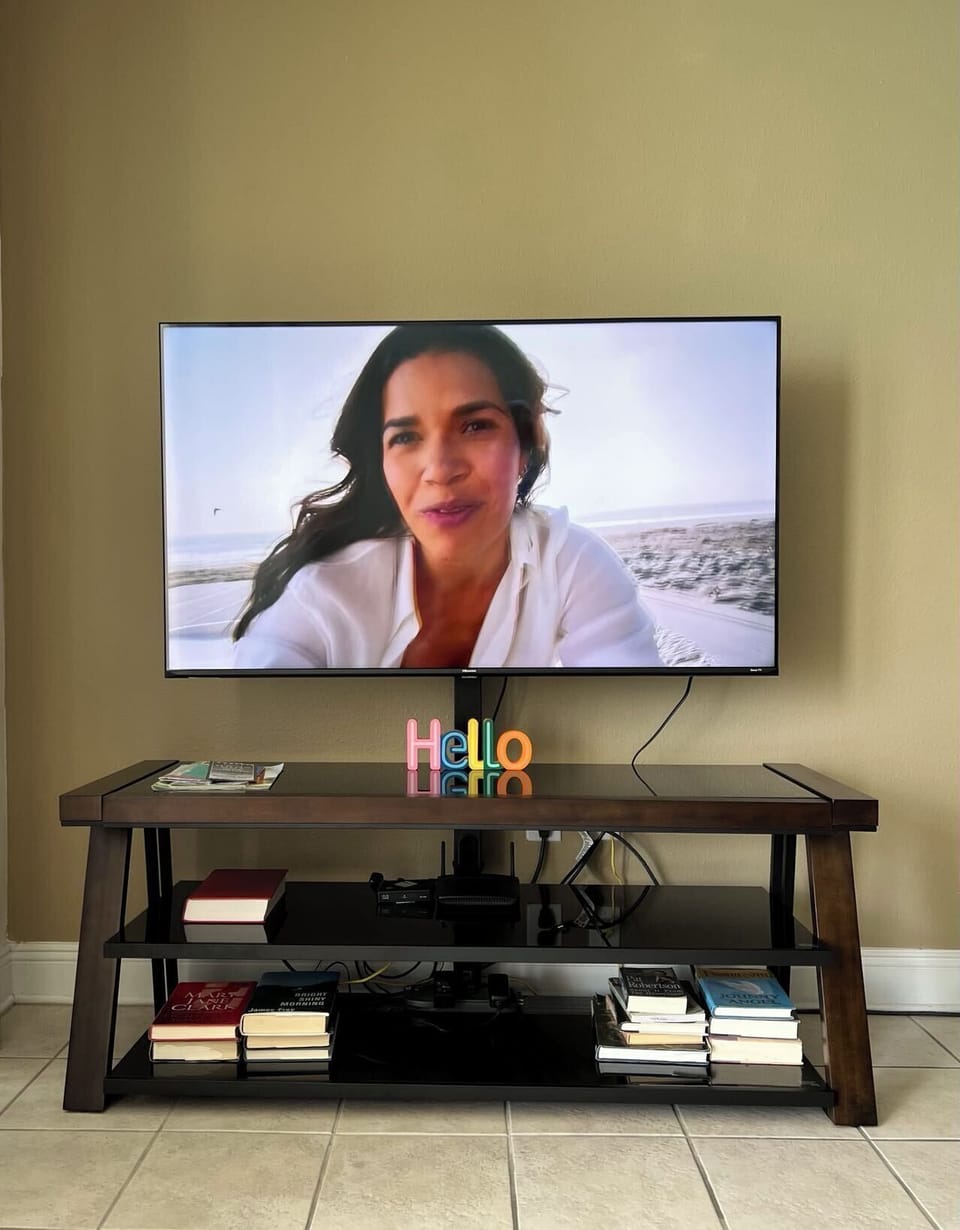 Large ULED 4K flat screen TV at the living room purchased in Spring 2022