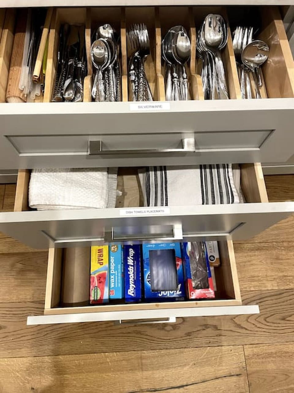 All kitchen drawers are fully stocked with everything an avid cook would need