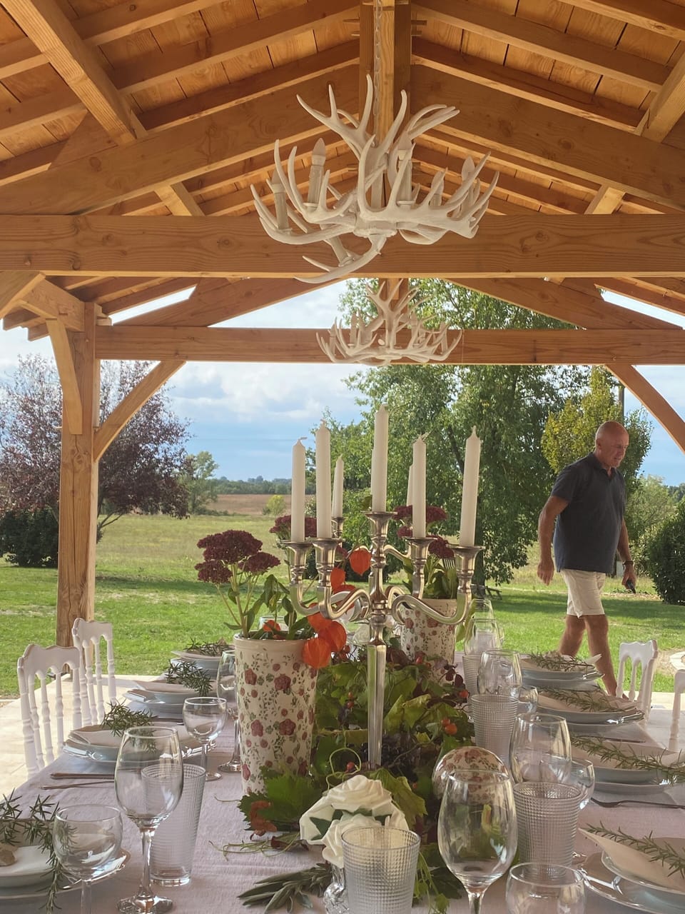 Outdoor banquet area