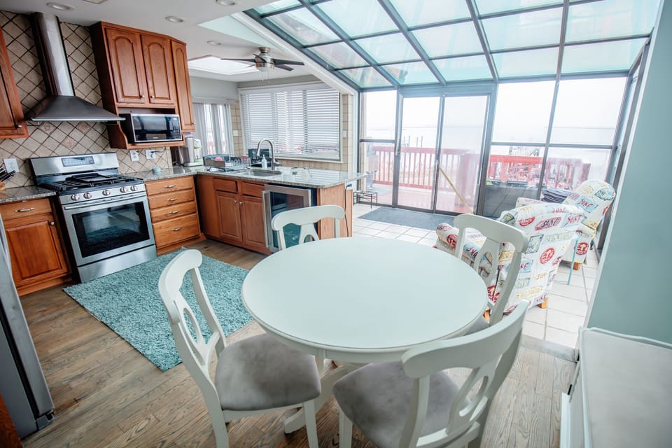 Enjoy the water views while you cook, grill, eat, etc.
