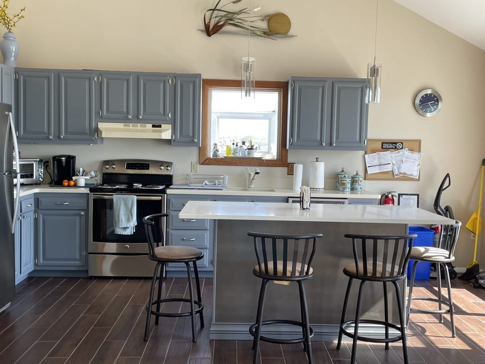 Refurbished kitchen with new island 