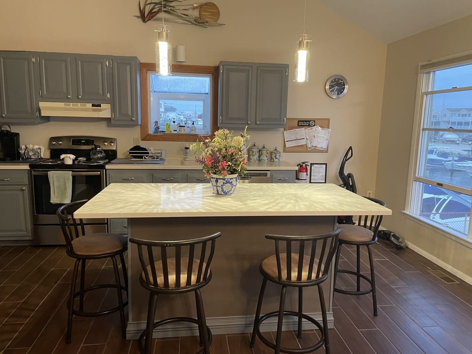 New kitchen island with pendant lights 