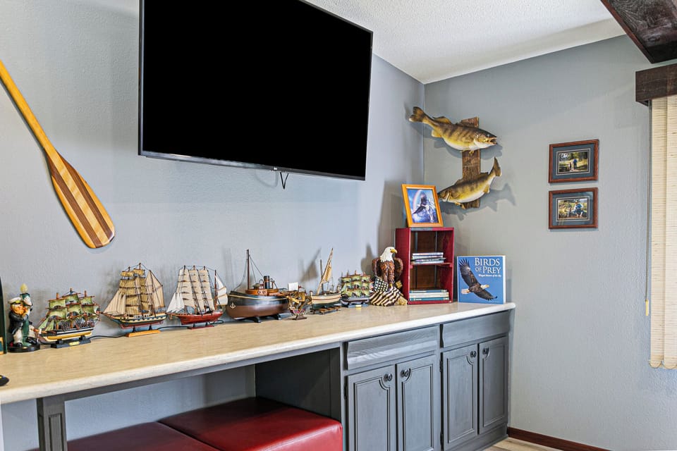 Large screen smart TV. 