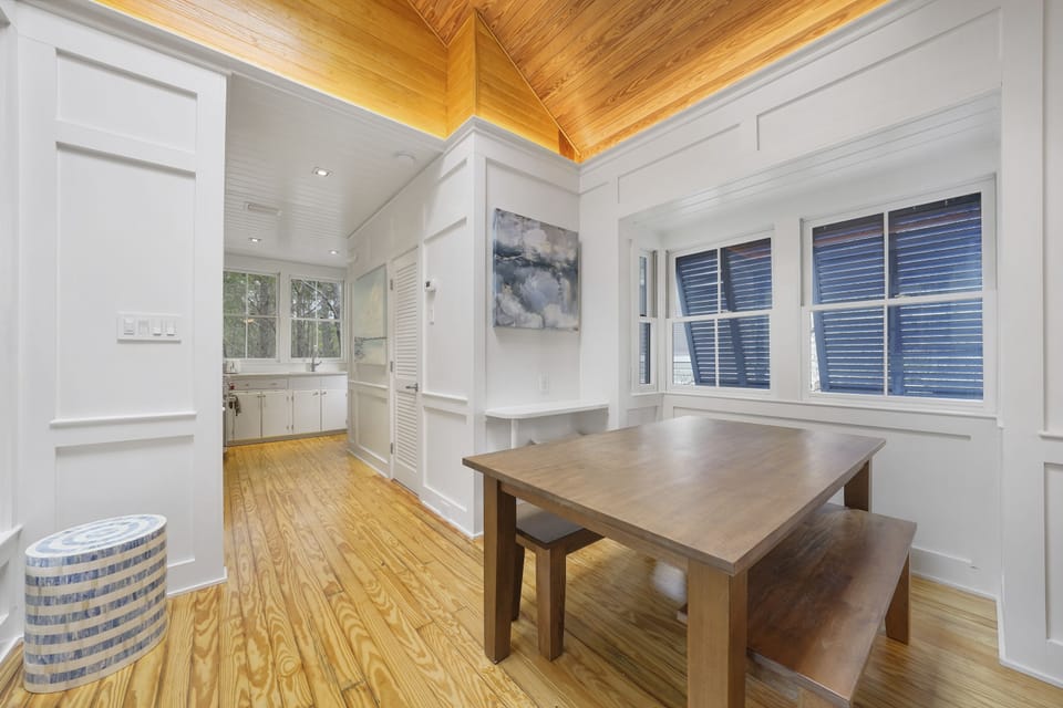 DINING AREA EASILY SEATS FOUR