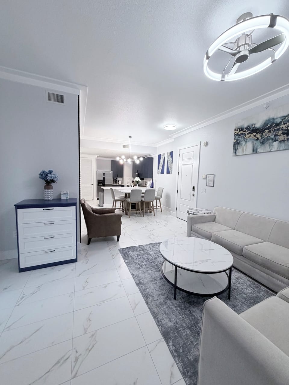 Cozy living with queen sleeper sofa