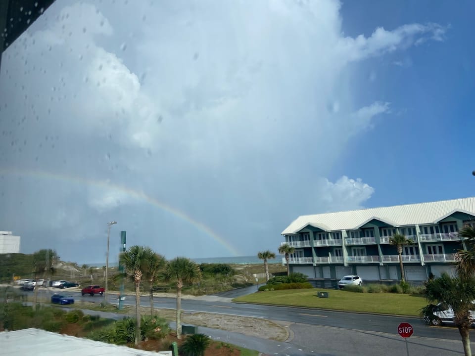 Somewhere over the rainbow, view of the gulf from 2nd bedroom