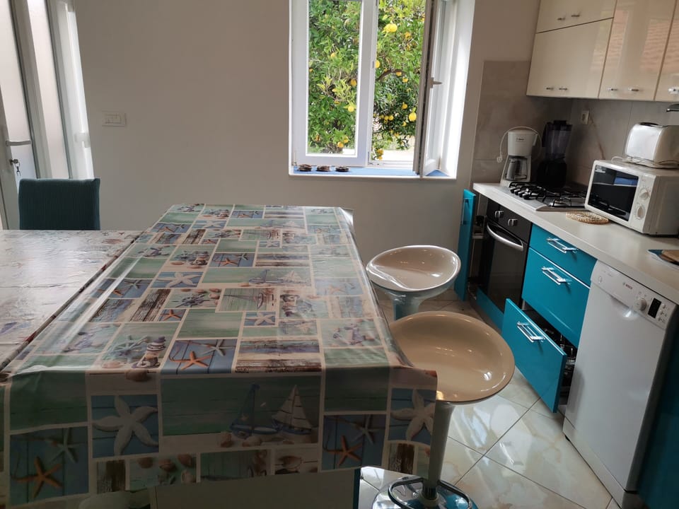 Villa | Private kitchen | Fridge, microwave, oven, stovetop