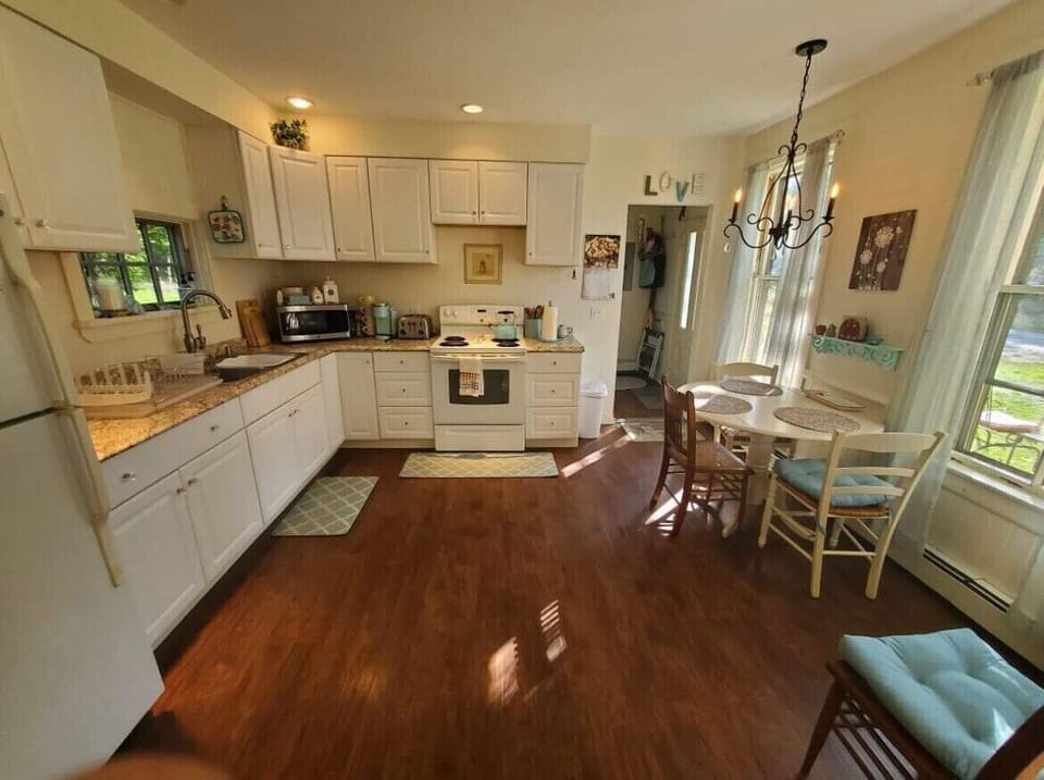 Looking into the kitchen from the dining room