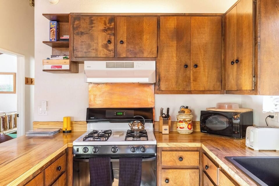 Kitchen fully stocked.