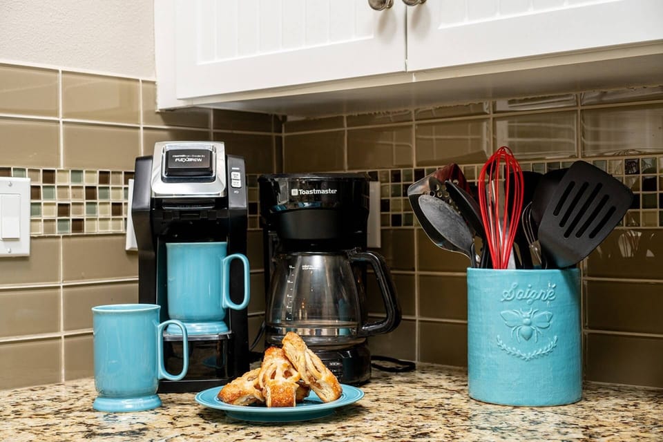 Enjoy your favorite morning sweet treat cup or cups of Joe with our Keurig or Coffee Maker