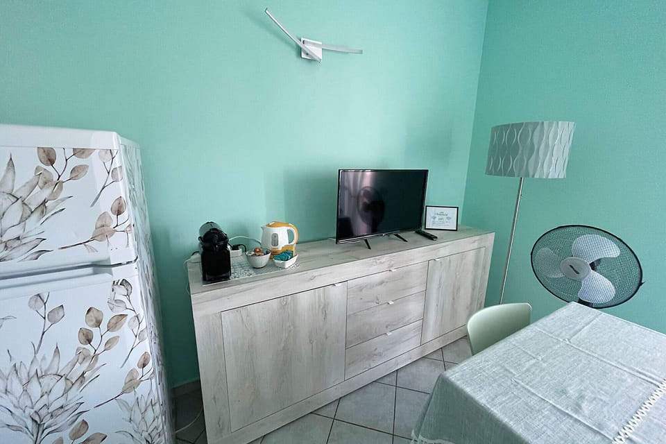 Living room of the apartment directly on the sea in Tuscany
