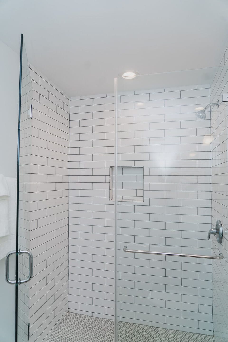 walk in shower with frameless door