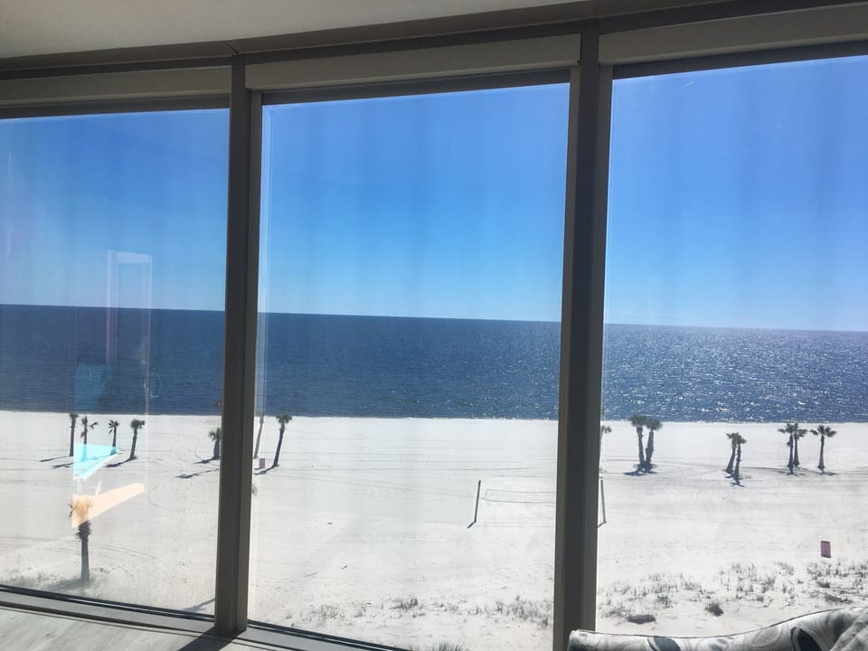 View from the king bed in master.