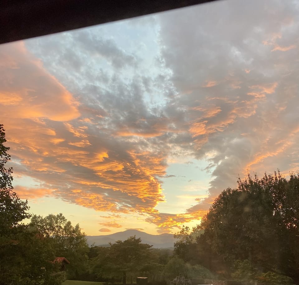 Sunset views from the loft living room windows.