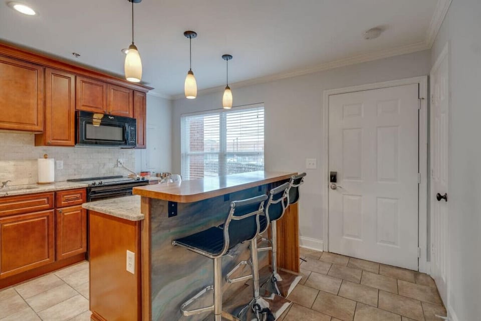Kitchen area upon entrance.
