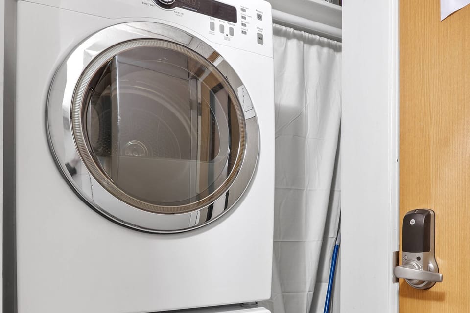 A washer and dryer in your vacation rental allows you to pack light or stay for a longer time!