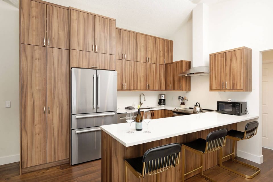 Vaulted ceilings and contemporary furnishings create a bright and inviting space to enjoy your time in Aspen.