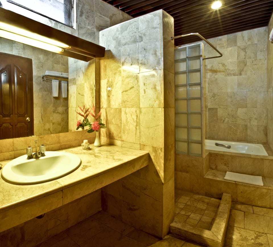 Deluxe Room | Bathroom | Shower, hydromassage showerhead, free toiletries, towels