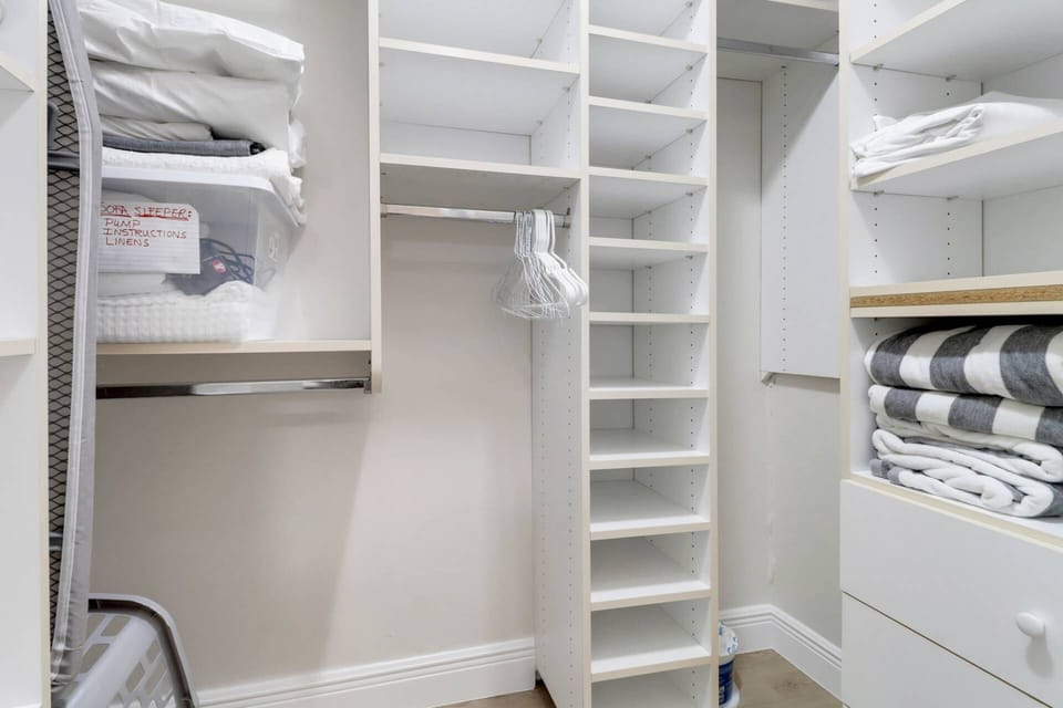 Spacious and thoughtful closet space.