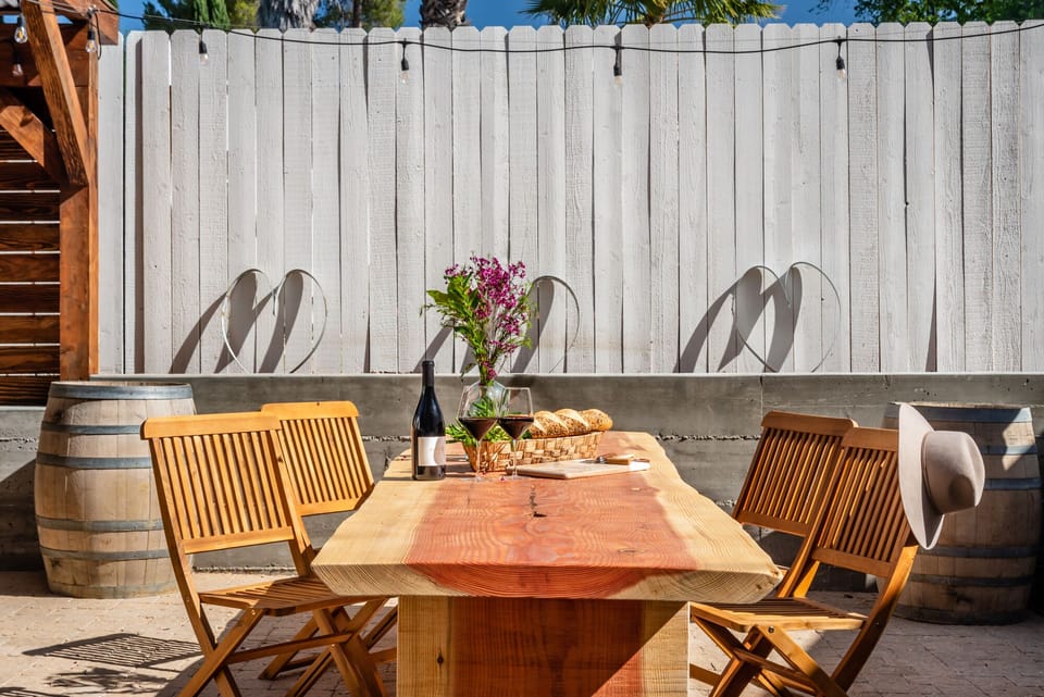 Private patio for outdoor dining.