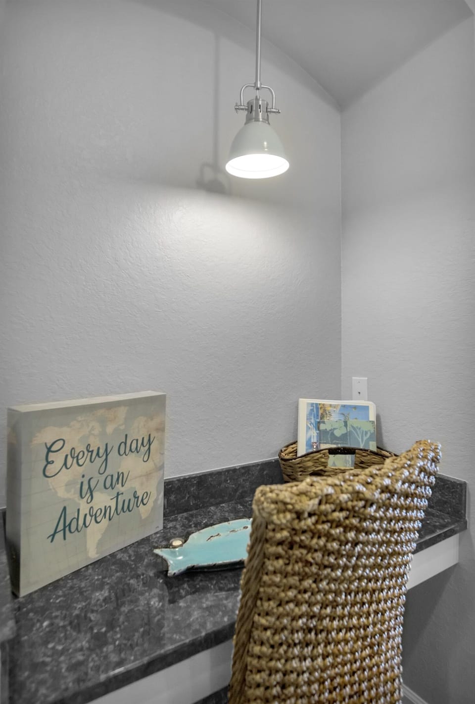 Desk in kitchen