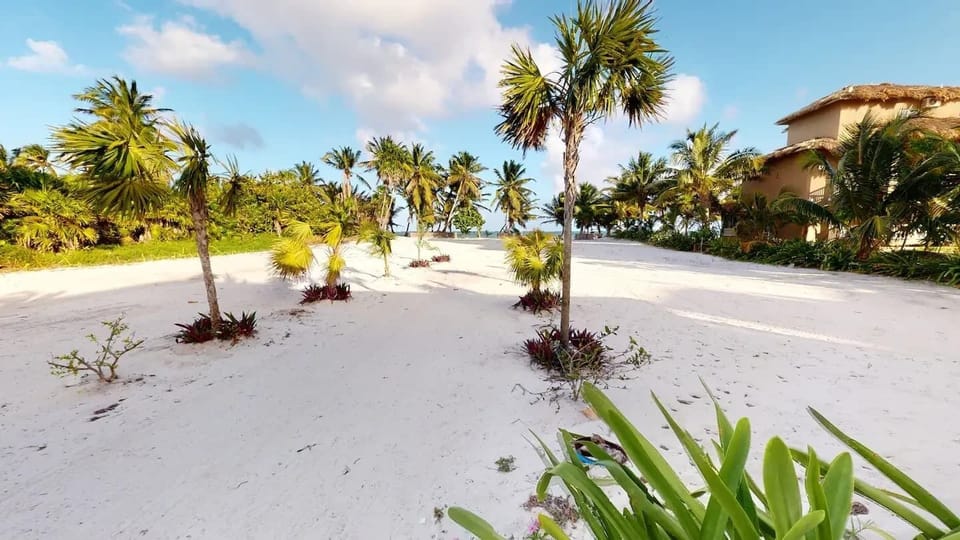 Enjoy the white sand under your feet, right outside your door!